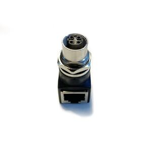 M12 4 Pin Female to RJ45 Female Connector, Field Assembly Wireable Adapter 12mm IP67 Waterproof Straight Sensor D Code Straight Adapter Unshiled Industrial Connector