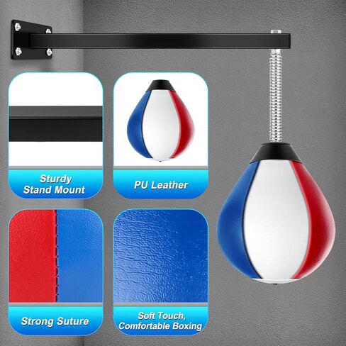 أكياس السرعة للملاكمة، معدات تدريب السرعة، حقيبة ملاكمة تثبت على الحائط للبالغين من الرجال والنساء، حقيبة ملاكمة سريعة تناسب التمارين الرياضية المنزلية in Kuwait