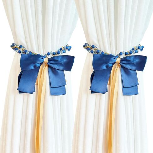2 Pack Decorative Gold Metal Curtain Tie Backs Window Drapery Wire Drawing Spring Clip Holdbacks for Home Office in Kuwait