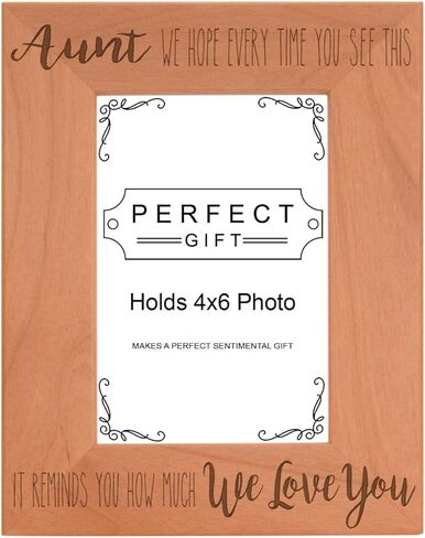 Inspirational Aunt Gifts For Women Aunt Every Time You See This Reminds How Much We Love You Wood Laser Engraved Landscape 5x7 Picture Frame in Kuwait