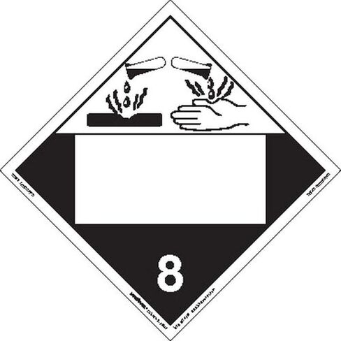 Labelmaster ZEZ4B Corrosive Hazmat Placard, Blank, E-Z Removable Vinyl (Pack of 25) in Saudi Arabia