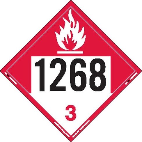Labelmaster ZT9-1268 UN 1268 Combustible Liquid Hazmat Placard, Tagboard (Pack of 25) in Saudi Arabia
