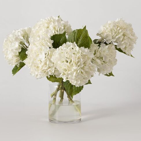 6 Pcs Pink Hydrangea Flowers Bouquets Silk Hydrangea Flowers with Stems Faux Hydrangea Stems for Home Wedding Party Table Core Decoration (Pink,6 Pcs) in Kuwait