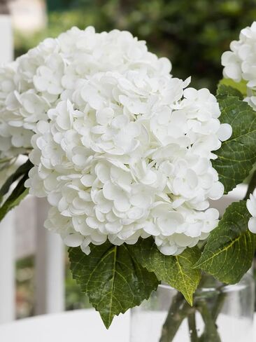 6 Pcs Pink Hydrangea Flowers Bouquets Silk Hydrangea Flowers with Stems Faux Hydrangea Stems for Home Wedding Party Table Core Decoration (Pink,6 Pcs) in Kuwait