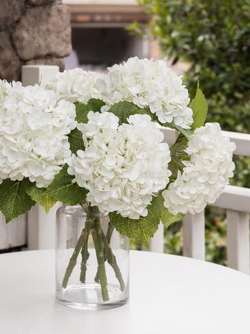 6 Pcs Pink Hydrangea Flowers Bouquets Silk Hydrangea Flowers with Stems Faux Hydrangea Stems for Home Wedding Party Table Core Decoration (Pink,6 Pcs) in Kuwait