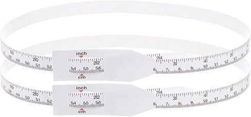HARFINGTON 2Pcs Head Circumference Tape 24"(60cm) Flat Plastic Measuring Rule Measure for Child Head Arm Circumference, White in Saudi Arabia