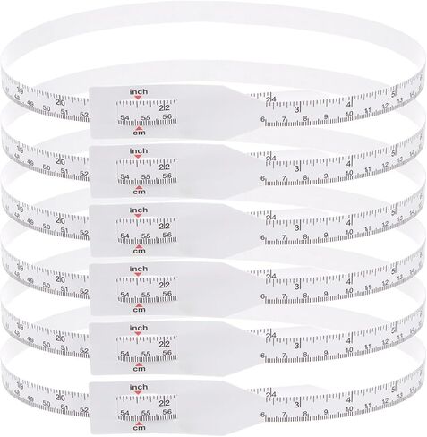 HARFINGTON 2Pcs Head Circumference Tape 24"(60cm) Flat Plastic Measuring Rule Measure for Child Head Arm Circumference, White in Saudi Arabia
