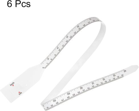 HARFINGTON 2Pcs Head Circumference Tape 24"(60cm) Flat Plastic Measuring Rule Measure for Child Head Arm Circumference, White in Saudi Arabia