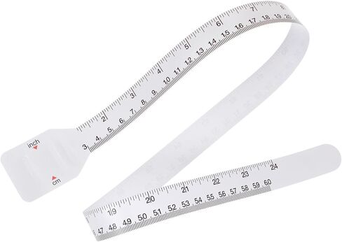 HARFINGTON 2Pcs Head Circumference Tape 24"(60cm) Flat Plastic Measuring Rule Measure for Child Head Arm Circumference, White in Saudi Arabia