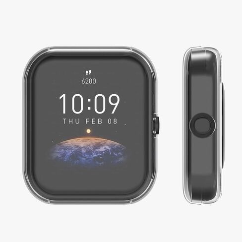 kwmobile Case Compatible with Huami Amazfit Bip 3 / Bip 3 Pro Case - 2X TPU Silicone Fitness Tracker Cover - Black/Transparent in Saudi Arabia