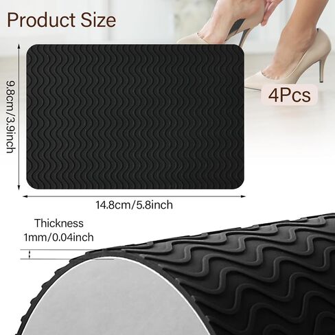 4 Pcs Non Slip Shoe Pads for Bottom of Shoes, Shoe Sole Protectors, Silicone Anti Slip Shoe Grips, Self Adhesive Sole Protector for High Heels, Shoe Gummies for Women (Clear) in Saudi Arabia