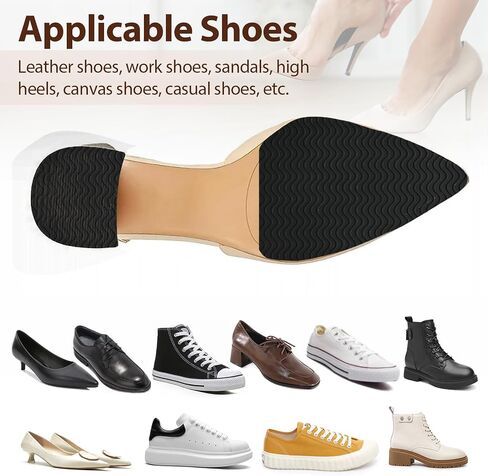 4 Pcs Non Slip Shoe Pads for Bottom of Shoes, Shoe Sole Protectors, Silicone Anti Slip Shoe Grips, Self Adhesive Sole Protector for High Heels, Shoe Gummies for Women (Clear) in Saudi Arabia