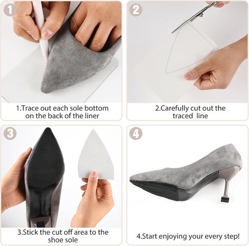 4 Pcs Non Slip Shoe Pads for Bottom of Shoes, Shoe Sole Protectors, Silicone Anti Slip Shoe Grips, Self Adhesive Sole Protector for High Heels, Shoe Gummies for Women (Clear) in Saudi Arabia