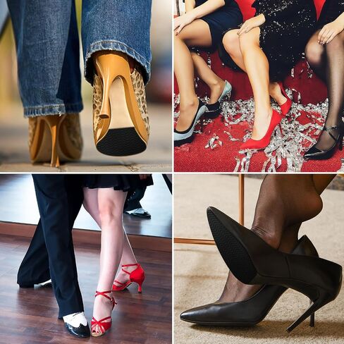 4 Pcs Non Slip Shoe Pads for Bottom of Shoes, Shoe Sole Protectors, Silicone Anti Slip Shoe Grips, Self Adhesive Sole Protector for High Heels, Shoe Gummies for Women (Clear) in Saudi Arabia