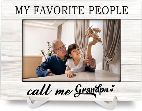 Papa Gifts 4x6 Picture Frames, Gifts for Grandpa Pop Pop Grandfather Wood Photo Frame, Father’s Day Grandparent's Day Daddy Gifts from Son Daughter Picture Frame for Wall Tabletop Display in Kuwait