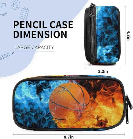 حافظة أقلام مطبوعة لكرة القدم، حقيبة أقلام رصاص ذات سعة كبيرة، حقيبة أقلام رصاص مع حجرة بسحاب، حقيبة قرطاسية متعددة الوظائف للأولاد لطلاب العودة إلى المدرسة in Kuwait