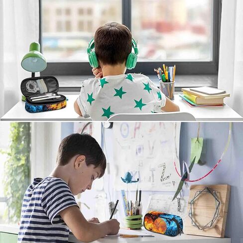 حافظة أقلام مطبوعة لكرة القدم، حقيبة أقلام رصاص ذات سعة كبيرة، حقيبة أقلام رصاص مع حجرة بسحاب، حقيبة قرطاسية متعددة الوظائف للأولاد لطلاب العودة إلى المدرسة in Kuwait