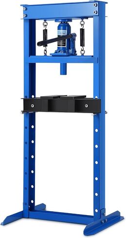 Hydraulic Press, 12 Ton H-Frame Adjustable Garage Hydraulic Shop Press with 2 Press Plates, Relief Valve, Blue in Saudi Arabia