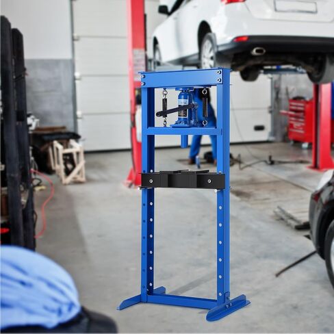 Hydraulic Press, 12 Ton H-Frame Adjustable Garage Hydraulic Shop Press with 2 Press Plates, Relief Valve, Blue in Saudi Arabia