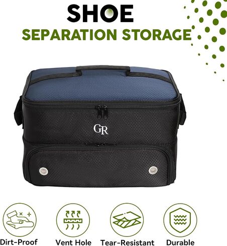 Odor-Absorbing 2-Layer Large Golf Trunk Organizer with Activated Carbon Fabric - Water-Resistant Golf Shoe Bag for Shoes Balls Tees Clothes Gloves Golf Accessories, Fathers Day Dad Gifts for Men in Saudi Arabia