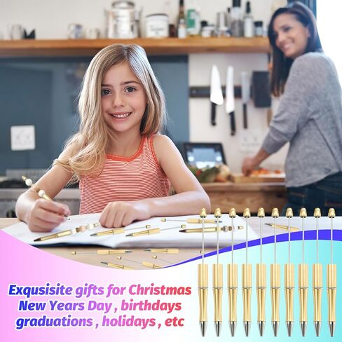 450 Pieces Beadable Pens - 150 Plastic Beadable Pens Bulk, Refills & Pen Bags Included - Beaded Pens Kit Cute Ballpoint Pens Black Ink - DIY Pens for Students & Teachers (Multicolor) in Kuwait