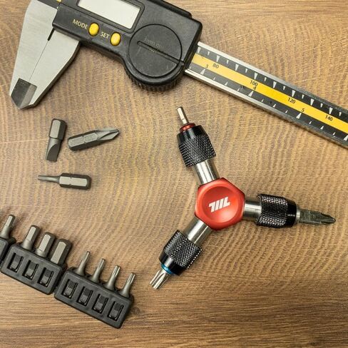 711L EDC Y Driver I Three Way 1/4" Hex Bit Driver I Y Type Hex Socket Wrench I Compact Motorcycle Bicycle Bike Tool (RED) in Saudi Arabia