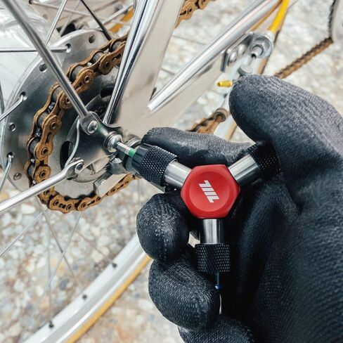 711L EDC Y Driver I Three Way 1/4" Hex Bit Driver I Y Type Hex Socket Wrench I Compact Motorcycle Bicycle Bike Tool (RED) in Saudi Arabia