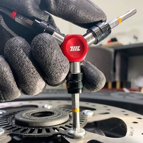 711L EDC Y Driver I Three Way 1/4" Hex Bit Driver I Y Type Hex Socket Wrench I Compact Motorcycle Bicycle Bike Tool (RED) in Saudi Arabia