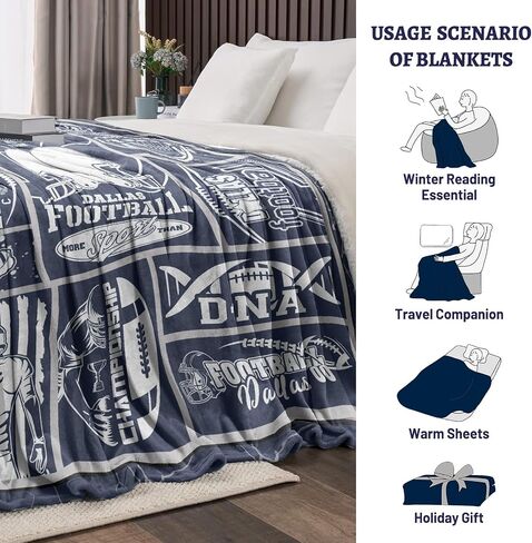 Football Throw Blanket Gifts, Football Lover Sports Blankets for Gift, Team Fans Style Travel Blanket Gifts 60"x50" in Saudi Arabia