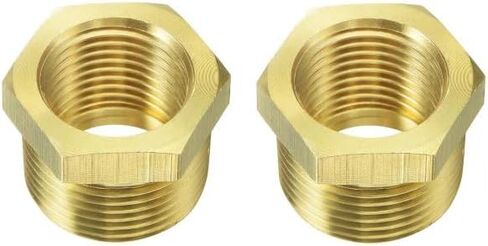 2 Pcs Gold 57480-1208 Brass Garden Hose Fitting, Pipe Adapter Connector, 3/4'' GHT Male * 1/2'' NPT Female Garden Hose Parts for Connectors Hose Connectors and Accessories, Parts and Connectors in Saudi Arabia