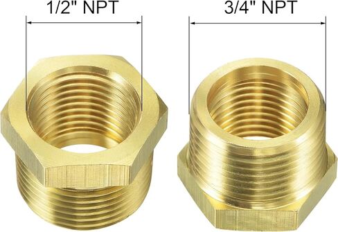 2 Pcs Gold 57480-1208 Brass Garden Hose Fitting, Pipe Adapter Connector, 3/4'' GHT Male * 1/2'' NPT Female Garden Hose Parts for Connectors Hose Connectors and Accessories, Parts and Connectors in Saudi Arabia