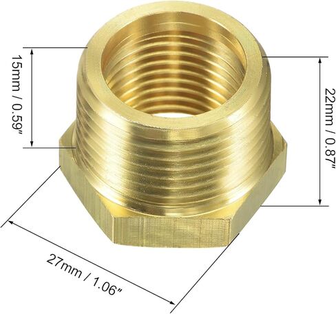2 Pcs Gold 57480-1208 Brass Garden Hose Fitting, Pipe Adapter Connector, 3/4'' GHT Male * 1/2'' NPT Female Garden Hose Parts for Connectors Hose Connectors and Accessories, Parts and Connectors in Saudi Arabia