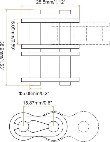 uxcell 8Pcs #50-2/10A-2 Double Roller Chain Connecting Links 15.875mm Pitch Carbon Steel Master Connector Link, Chain Master Links for 10A-2/#50-2 Chain in Saudi Arabia