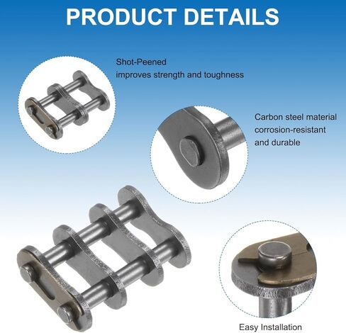uxcell 8Pcs #50-2/10A-2 Double Roller Chain Connecting Links 15.875mm Pitch Carbon Steel Master Connector Link, Chain Master Links for 10A-2/#50-2 Chain in Saudi Arabia