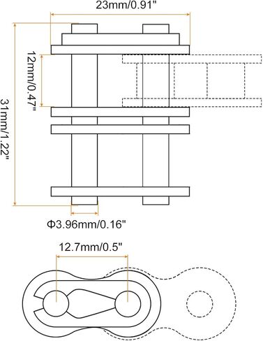 uxcell 8Pcs #50-2/10A-2 Double Roller Chain Connecting Links 15.875mm Pitch Carbon Steel Master Connector Link, Chain Master Links for 10A-2/#50-2 Chain in Saudi Arabia