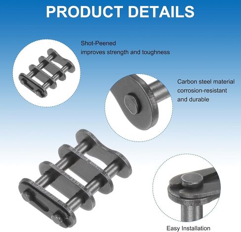 uxcell 8Pcs #50-2/10A-2 Double Roller Chain Connecting Links 15.875mm Pitch Carbon Steel Master Connector Link, Chain Master Links for 10A-2/#50-2 Chain in Saudi Arabia