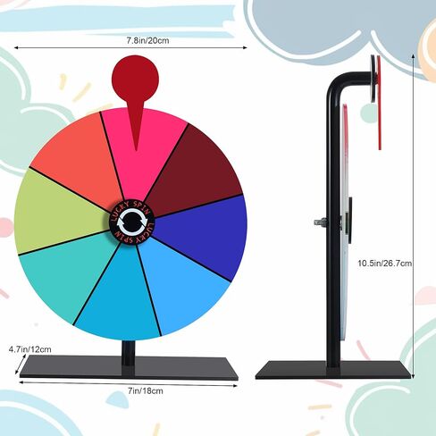 8 Inch Prize Wheel,Spin Wheel for Prizes,Spinning Wheel with Stand, Wheel of Fortune,Prize Wheel Spinner,Ideal for Fortune Games, House Parties, Trade Shows, Carnivals in Saudi Arabia