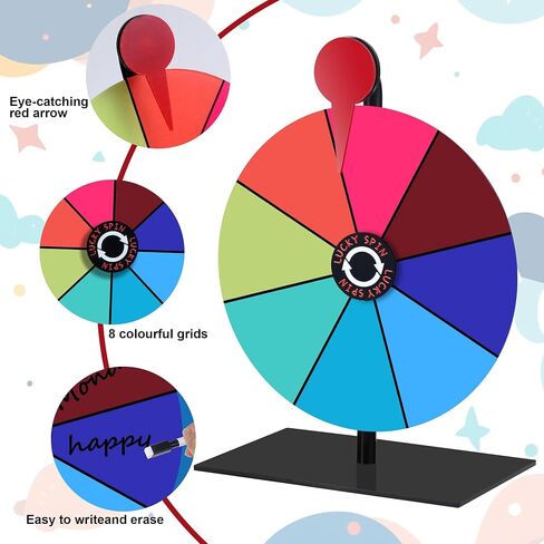 8 Inch Prize Wheel,Spin Wheel for Prizes,Spinning Wheel with Stand, Wheel of Fortune,Prize Wheel Spinner,Ideal for Fortune Games, House Parties, Trade Shows, Carnivals in Saudi Arabia