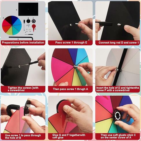 8 Inch Prize Wheel,Spin Wheel for Prizes,Spinning Wheel with Stand, Wheel of Fortune,Prize Wheel Spinner,Ideal for Fortune Games, House Parties, Trade Shows, Carnivals in Saudi Arabia