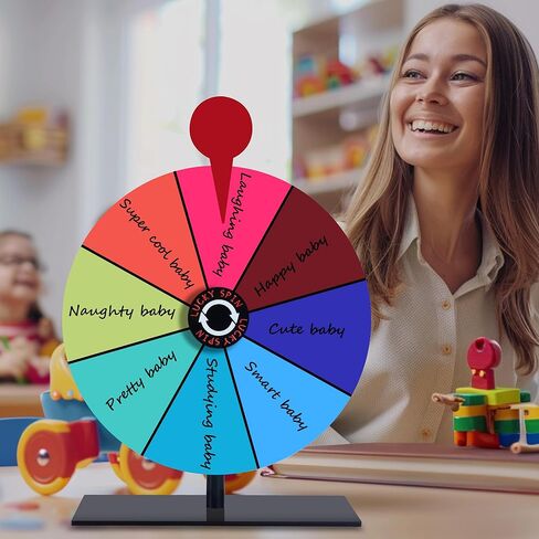 8 Inch Prize Wheel,Spin Wheel for Prizes,Spinning Wheel with Stand, Wheel of Fortune,Prize Wheel Spinner,Ideal for Fortune Games, House Parties, Trade Shows, Carnivals in Saudi Arabia