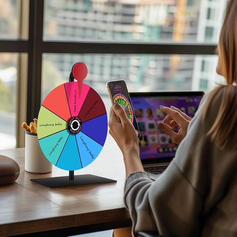 8 Inch Prize Wheel,Spin Wheel for Prizes,Spinning Wheel with Stand, Wheel of Fortune,Prize Wheel Spinner,Ideal for Fortune Games, House Parties, Trade Shows, Carnivals in Saudi Arabia
