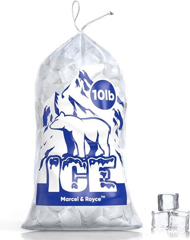أكياس ثلج بلاستيكية برباط 10 رطل 100 عبوة من مارسيل ورويس | أكياس مكعبات الثلج الشفافة لتخزين الثلج | أكياس الثلج الثقيلة لآلة صنع الثلج | أكياس ثلج قابلة لإعادة الاستخدام وخالية من مادة BPA in Kuwait