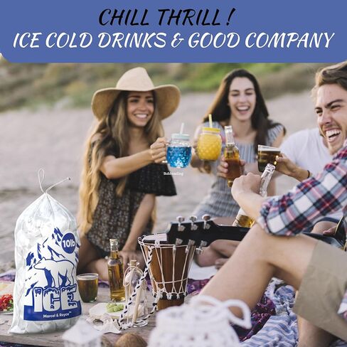 أكياس ثلج بلاستيكية برباط 10 رطل 100 عبوة من مارسيل ورويس | أكياس مكعبات الثلج الشفافة لتخزين الثلج | أكياس الثلج الثقيلة لآلة صنع الثلج | أكياس ثلج قابلة لإعادة الاستخدام وخالية من مادة BPA in Kuwait