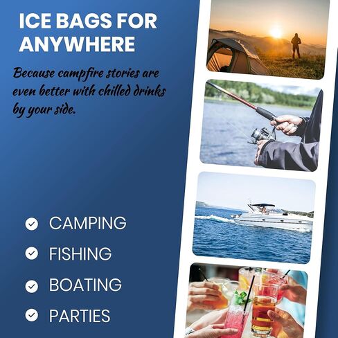 أكياس ثلج بلاستيكية برباط 10 رطل 100 عبوة من مارسيل ورويس | أكياس مكعبات الثلج الشفافة لتخزين الثلج | أكياس الثلج الثقيلة لآلة صنع الثلج | أكياس ثلج قابلة لإعادة الاستخدام وخالية من مادة BPA in Kuwait