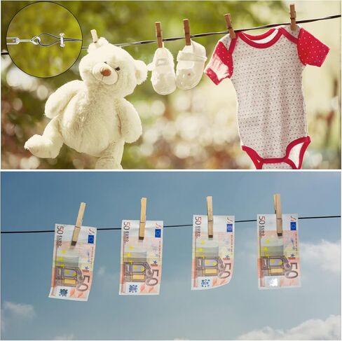 كابل CPROSP 1/16 من الفولاذ المقاوم للصدأ، حبل سلكي يتضمن وصلة ربط كابل وخطاف بطول 180 قدم، مجموعة تعليق Lght في الهواء الطلق in Kuwait