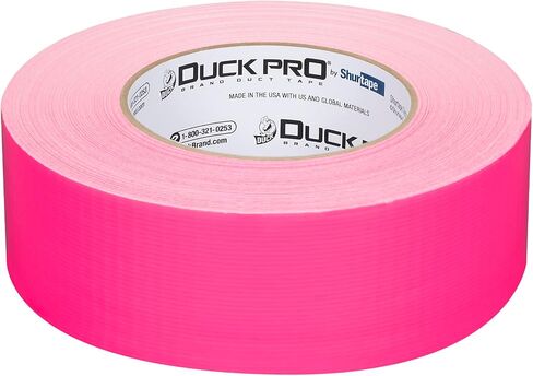 Shurtape Duck Pro درجة الأغراض العامة، درجة التخصص، شريط لاصق من القماش الفلوريسنت لوضع الملصقات ووضع علامات على الأرضية وتجليد الكتب، 48 مم × 60 ياردة، 9.0 مل، برتقالي فلورسنت، 1 لفة (105451) in Kuwait