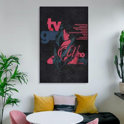 -Tv Girl- غلاف الألبوم ملصق قماش جدار الفن غرفة جماليات HD اللوحة الزخرفية الحديثة للمراهقين غرفة نوم غرفة المعيشة النوم ديكو 12 × 18 بوصة (30 × 45 سم) in Kuwait