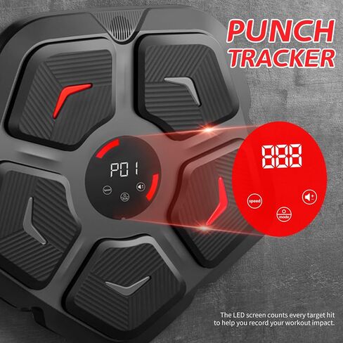 Music Boxing Machine with Boxing Gloves, Suitable for 1 or 2 Players, Smart Bluetooth, Wall Mounted, Professional Music Boxing Workout Equipment for Adults & Kids - 2024 Black Ruby Edition in Saudi Arabia