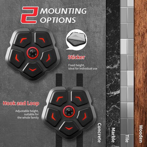 Music Boxing Machine with Boxing Gloves, Suitable for 1 or 2 Players, Smart Bluetooth, Wall Mounted, Professional Music Boxing Workout Equipment for Adults & Kids - 2024 Black Ruby Edition in Saudi Arabia