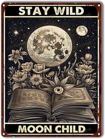 Decor Art Tin Signs Stay Wild Moon Child Tin Signs Pub Diner Cafe Wall Decor Home Decor Art 6x8inch in Kuwait